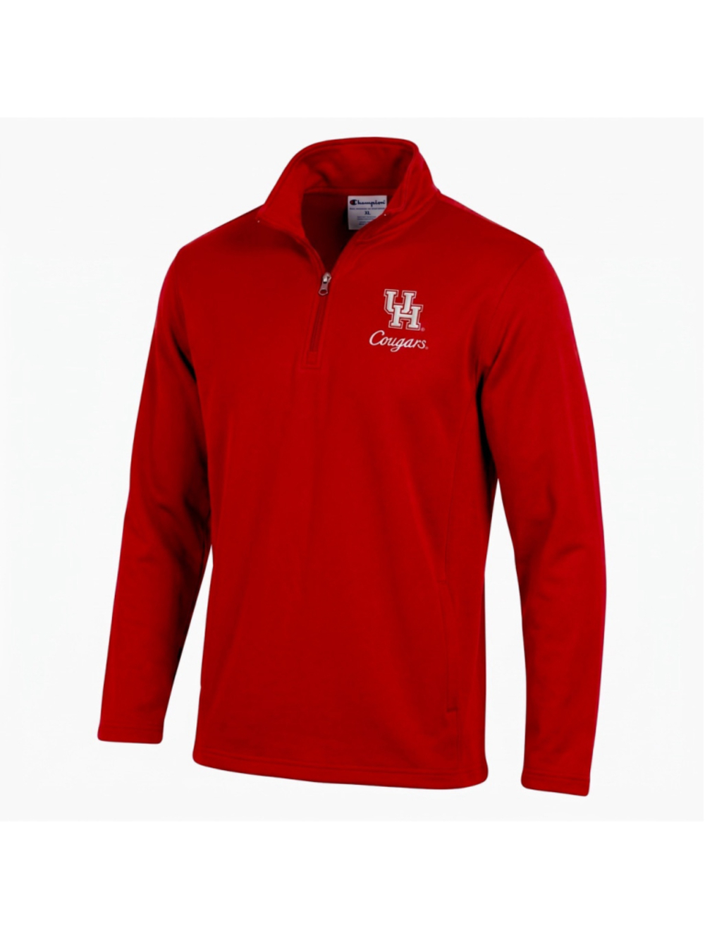 Champion Houston Cougars Sweatshirt Red Football NCAA 1/4 Zip Sports Womens XL